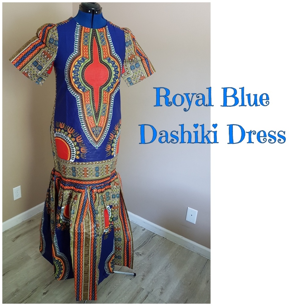 Royal Queen - Blue Dashiki Dress